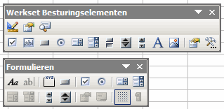 Werkbalken met besturingselementen