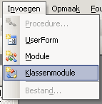 Een klasse-module invoegen