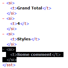 we need the 29th <si> entry in that XML file