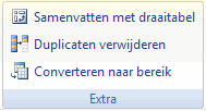 Extra groep op de tab Hulpmiddelen voor tabellen