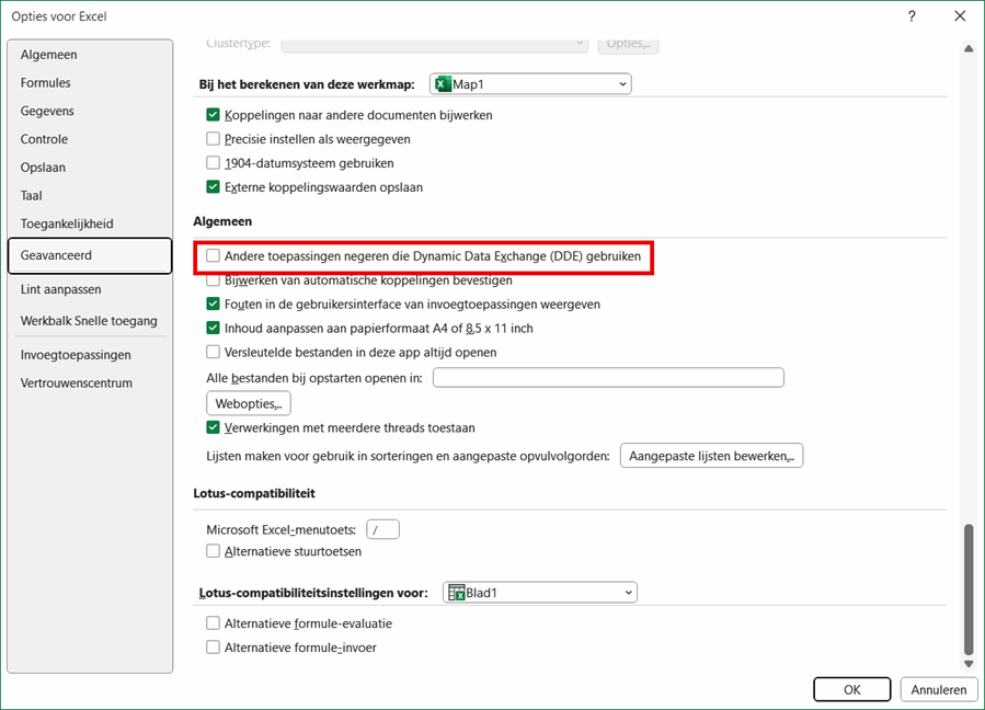 Een belangrijke instelling in Excel