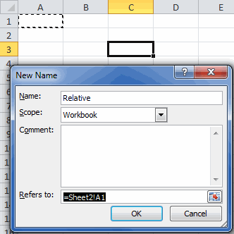 Defining a relative range name