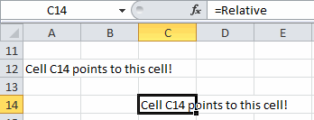 Using a relative range name in a formula