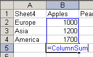 Sum of cells above using a relative name
