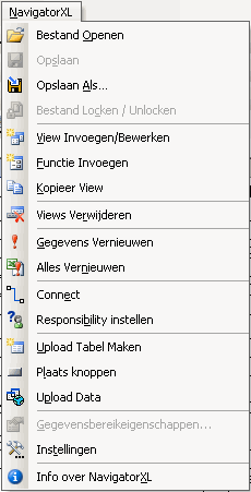 Menu in Excel