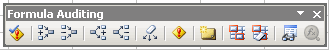 Excel formula auditing toolbar