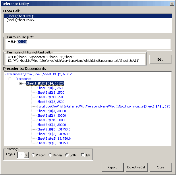 Screen-shot of reference utility