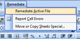 Menu of remediation tool, Userversion