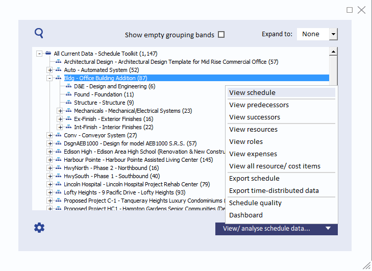 Treeview data selector
