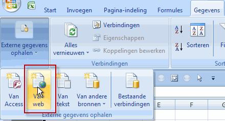 Een webquery invoegen