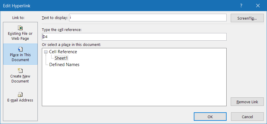 Link settings