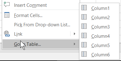 TableTools right-click menu inside a table